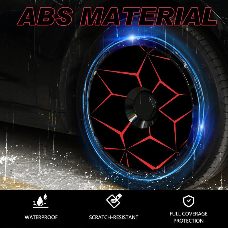 Photo 1 of 18 Inch Wheel Cover for Tesla Model 3 Aero/Highland Photon Wheel Hubs, Full Coverage Hubcaps, Center Lock Installation Rim Protectors Exterior Accessories Fit for 2020-2025 (Red Lava, 4 PCS)
