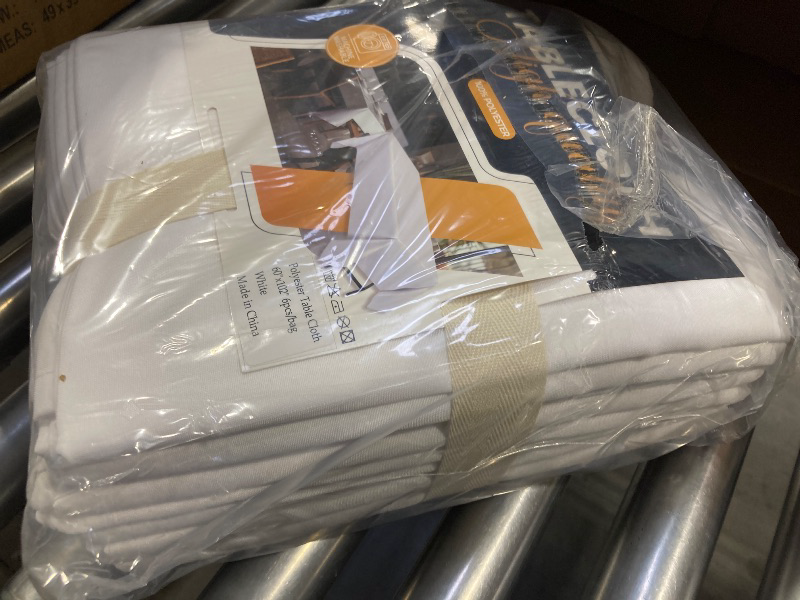 Photo 1 of  6pcs Polyester Table Cloth White 