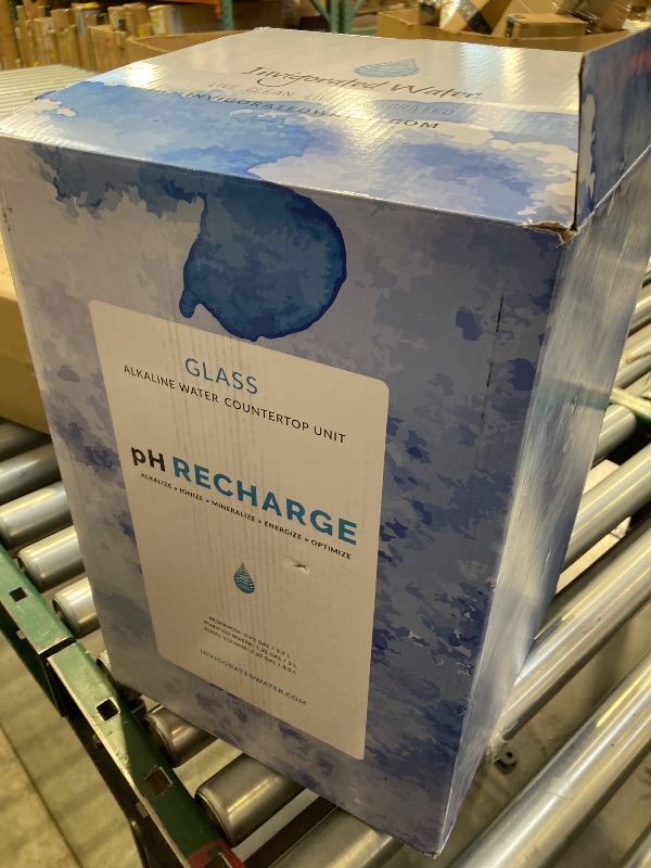 Photo 1 of pH Recharge Glass Alkaline Water Filter Dispenser - Countertop Water Filter System - Purifier Pitcher for Home and Office - High pH Pure Drinking Water Filtration - 8.5L/2.25 Gal
