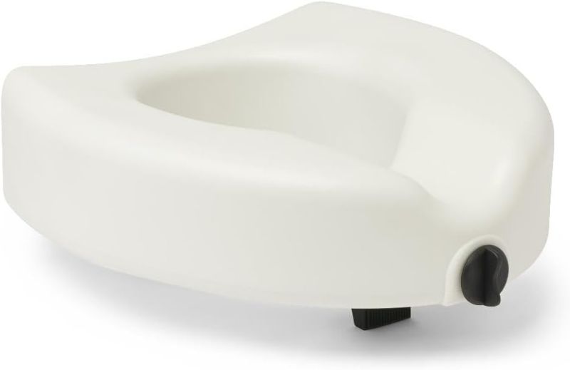 Photo 1 of Medline Elevated Toilet Seat Riser W/Microban Antimicrobial Protection for Seniors, Adults & Handicapped – 400 Lbs. Capacity, White