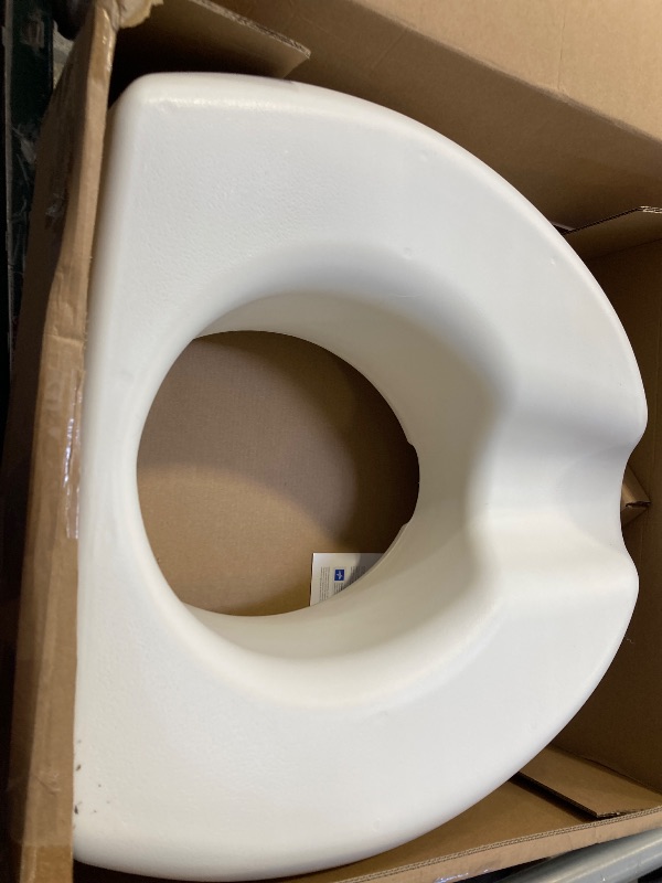 Photo 1 of Medline Elevated Toilet Seat Riser W/Microban Antimicrobial Protection for Seniors, Adults & Handicapped – 400 Lbs. Capacity, White