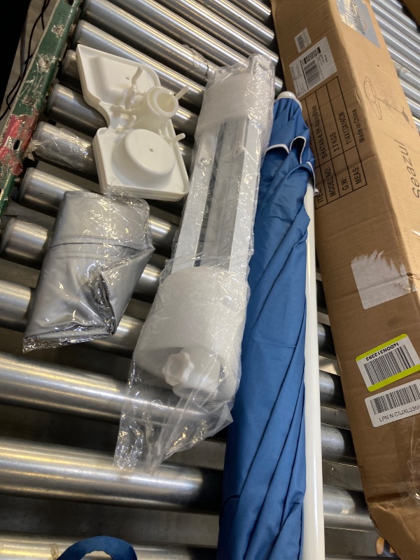 Photo 1 of 6.5ft Sun Shade Umbrella, Portable Umbrella with Stand for Sports, Water Weight Bag, Adjustable and Lightweight, Sun Protection, Blue
