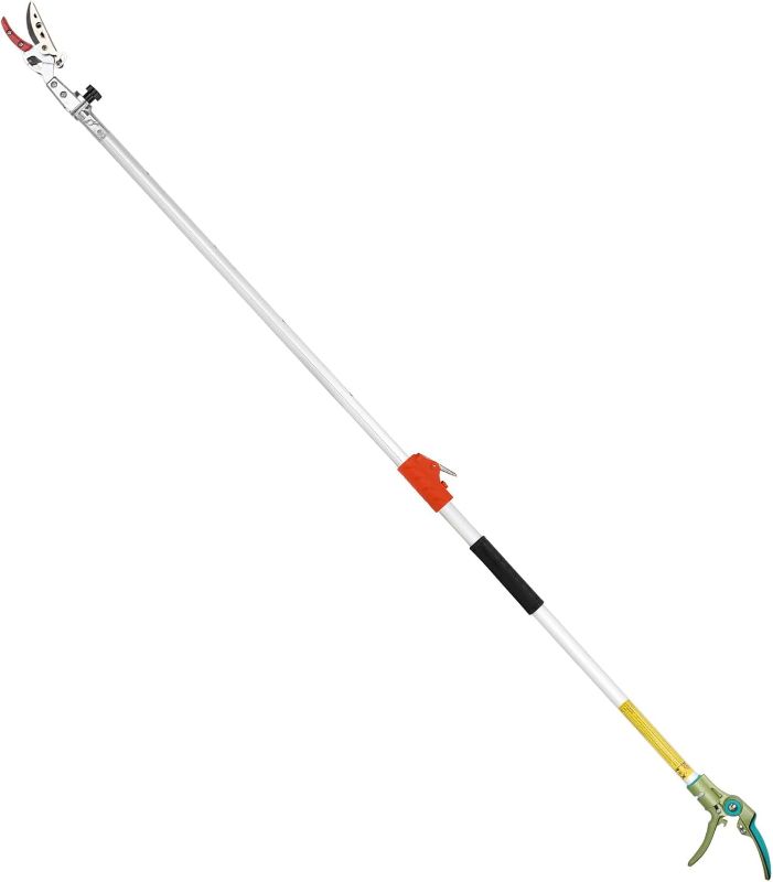 Photo 1 of Extendable Tree Cutter, 3.67-5.45 FT Telescopic Pole Pruner, Lightweight Aluminum Handle, Teflon-Coated Blade, Cuts Up to 1/2 Inch, Ideal for Fruit Picking & Tree Branch Cutting | LFX101
