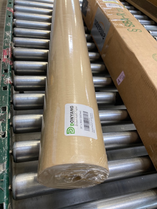Photo 1 of 36" x 3600" (300') Brown Kraft Paper Roll, Gift Wrapping Paper for Craft Bulletin Board Art Decorative Paper Roll Christmas Bouquet Flower Table Covering Packing Shipping Moving Supplies 70GSM 50LB
