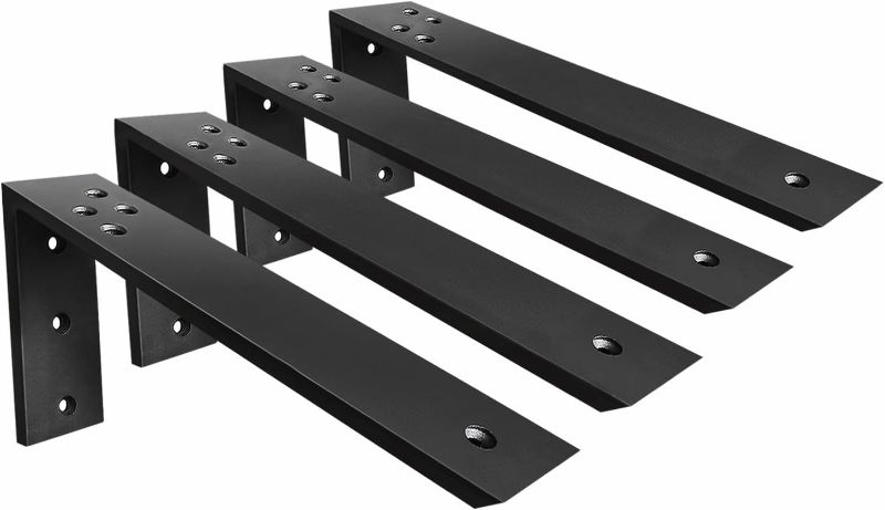 Photo 1 of Countertop Support Brackets 4 Pack L Bracket Countertop Brackets 16" x 6" x 2.5" Heavy Duty 3/8" Thick Shelf Brackets Metal Corbels L Shape Bracket for Wood Shelf/Quartz/Granite/Concret Countertops
