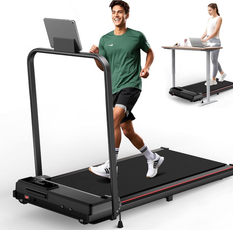 Photo 1 of 12% Incline Walking Pad Treadmill, 320lb Capacity Under Desk Treadmill with Full Manual/3-Preset Countdown/App Mode, Portable Treadmills for Small Spaces, Home, Office
