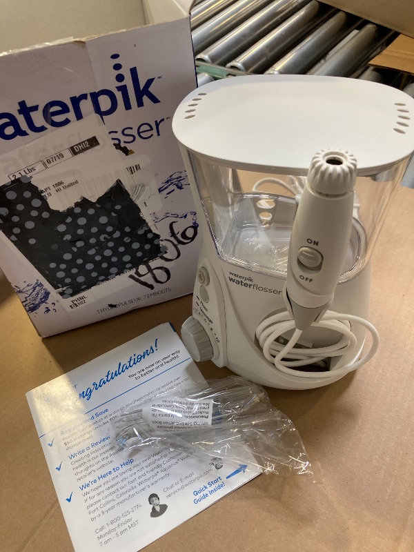 Photo 1 of Waterpik Aquarius Water Flosser For Teeth Cleaning, Gums, Braces, Dental Care, Electric Power With 10 Settings, 7 Tips For Multiple Users And Needs, ADA Accepted, White WP-660, 