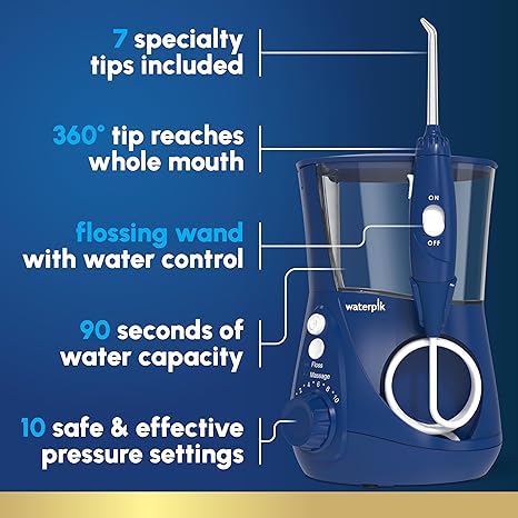 Photo 1 of Waterpik Aquarius Water Flosser For Teeth Cleaning, Gums, Braces, Dental Care, Electric Power With 10 Settings,   Blue WP-663, 