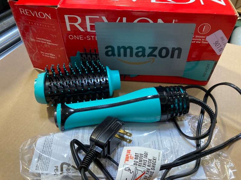 Photo 1 of REVLON One Step Volumizer Plus Hair Dryer and Styler | More Volume, Less Damage, and More Styling Control for Easy and Fast Salon-Style Blowouts, Plus Travel Friendly (Teal)