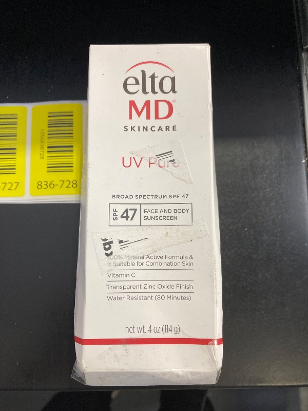 Photo 1 of EltaMD UV Pure Face and Body Sunscreen, SPF 47 Mineral Sunscreen for Kids and Adults, Water Resistant Up to 80 Minutes, Oil Free Zinc Oxide Formula, 4.0 oz