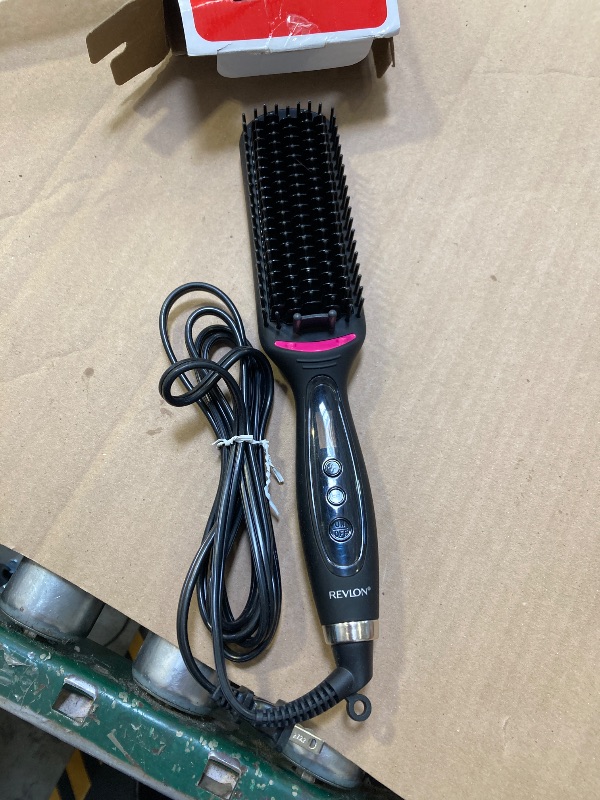 Photo 1 of REVLON Salon One-Step Straight and Shine Heated Brush for Visibly Shinier, Smoother Hair | Hair Straightener That Revives Second Day Hair with an Ion Generator That Helps Reduce Frizz