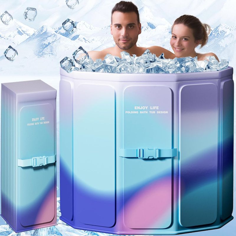 Photo 1 of Portable Foldable Ice Bath Tub for Athletes-Fast Muscle Recovery,Cold Water Therapy,Ice PlungeTub Suitable for Home Outdoors Gyms,Large Capacity,Quick Opening without Installation(Ice/Hot Universal)
