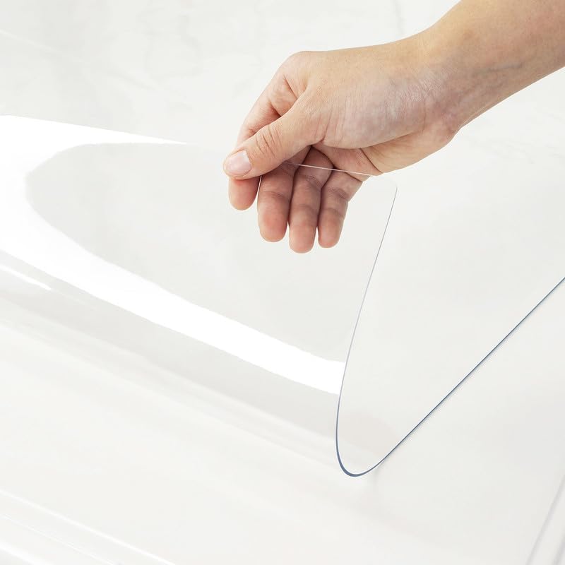 Photo 1 of Warmstar Clear Table Cover Protector, 42 x 72 Inch, 1.5mm Thick PVC, Rectangle, Desk & Dining Table Protector Mat
