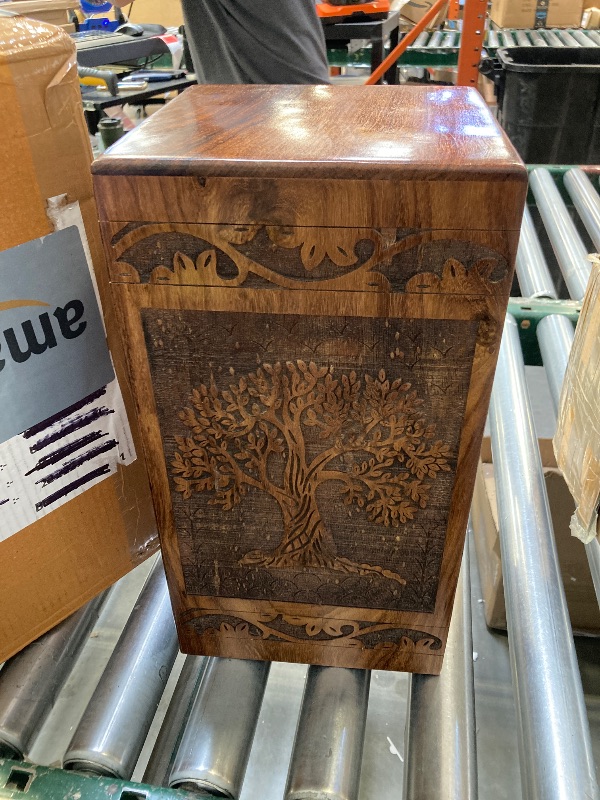 Photo 1 of Tree Of Life Hand Carved Rosewood Urn 