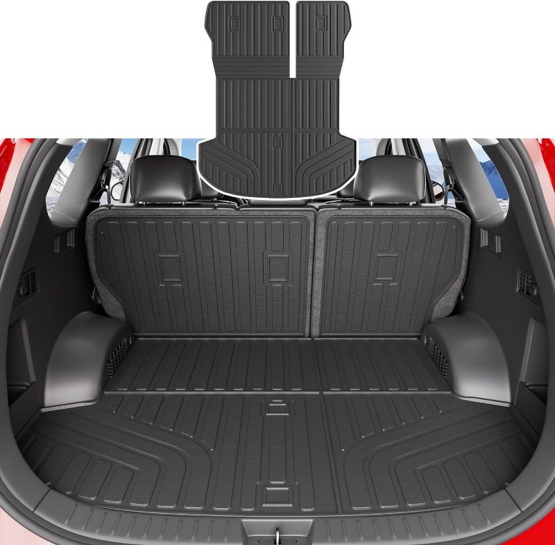 Photo 1 of Cargo Mat Compatible with 2019 2020 Santa Fe Trunk Mat with Backrest Cargo Liner Trunk Liner Replacement for 2019 2020 Santa Fe Accessories
