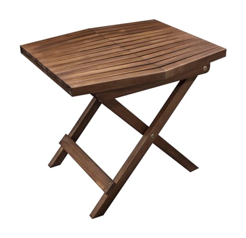 Photo 1 of Melino Wooden Folding Outdoor Side Table, FSC Certified Acacia Weatherproof Side Tables, Wood Folding Small Table for Outdoor, Patio, Porch, Pool, Bac
