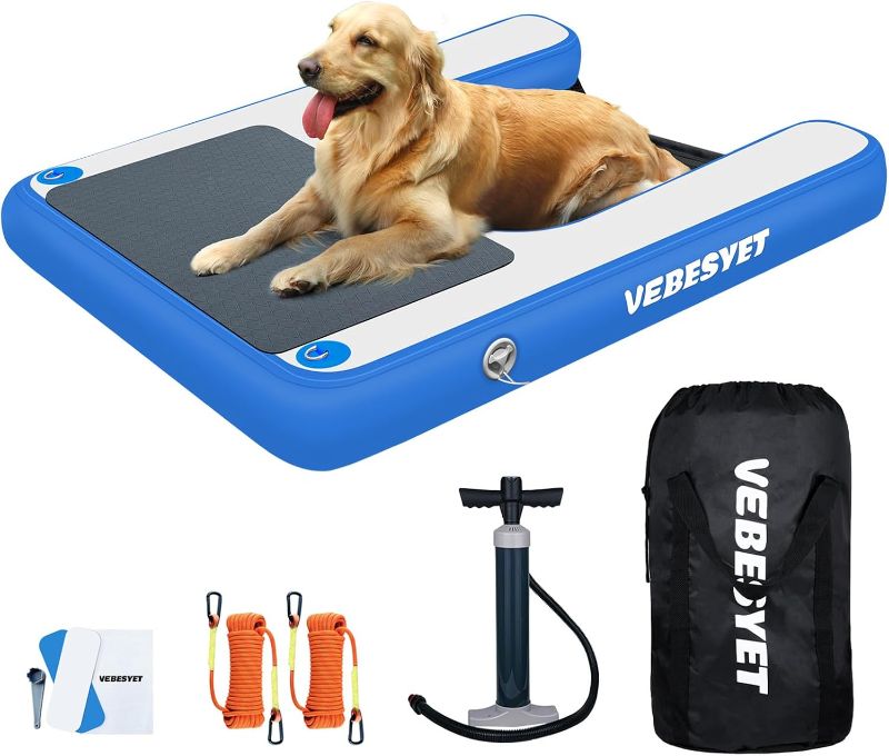 Photo 1 of Inflatable Dog Water Ramp, 5FT Dog Floats Ramp Ladder for Pools, Boats, Docks, Sea and Lake, Non-Slip EVA Pool Ladder Platform for Pets Up to 220LBS
