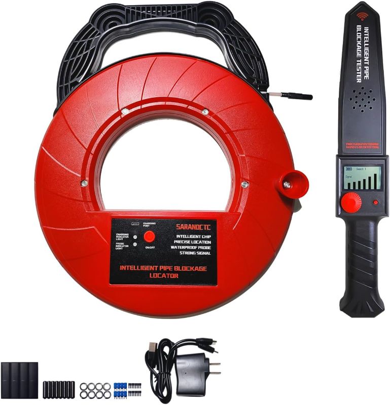 Photo 1 of Locators, Water Pipe Blockage Detector for PVC/Plastic/Metal Underground Pipeline Blocking Clogging Finder Sewer Wall Scanner Plumbing Tools 40M (40)
