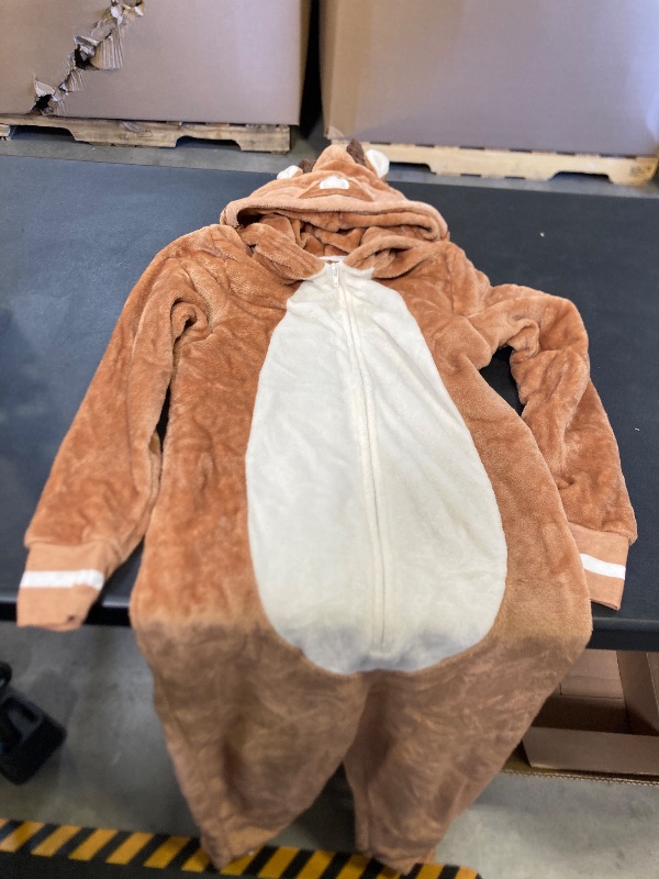 Photo 1 of !North Pole Trading Co. Reindeer Unisex Adult Plush Hooded Long Sleeve Matching Family Plus One Piece Pajama size xs
