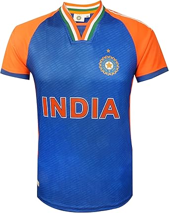 Photo 1 of KNK Cricket India Jersey T20 WC 2024 Fan Supporter T-Shirt Cricket Team Uniform Kids to Adult
 size 42