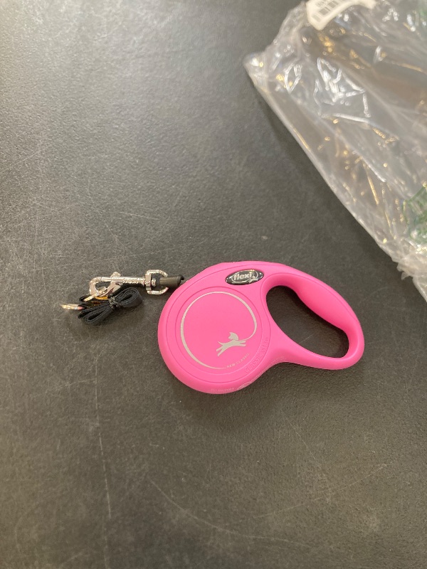 Photo 1 of FLEXI New Classic Cord Retractable Dog Leash for Small Dogs up to 26 lbs. – 16 ft., Pink | Tangle-Free Pet Walking Leash with One-Handed Brake, Pause, Lock|German Quality Product
