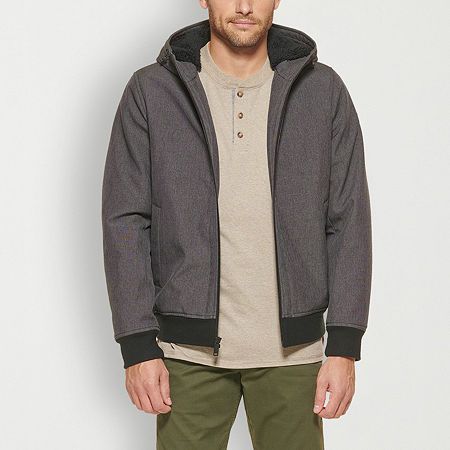 Photo 1 of Dockers Mens Big and Tall Sherpa Lined Hooded Midweight Softshell Jacket, 3x-large Tall, Gray