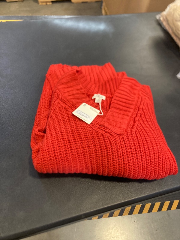 Photo 1 of A.n.a Plus Womens V Neck Long Sleeve Pullover Sweater, 1x, Red
