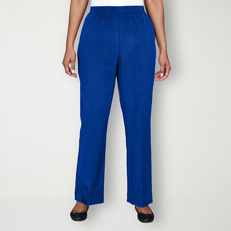 Photo 1 of Alfred Dunner Classics Womens Mid Rise Straight Corduroy Pant, 10 Petite Short, Blue
