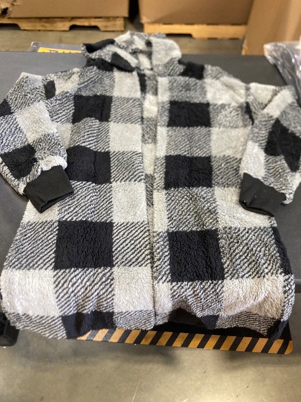 Photo 1 of large grey and black fleece cardigan