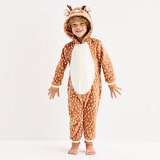Photo 1 of North Pole Trading Co. Reindeer Toddler Unisex Plush Hooded Long Sleeve Matching Family One Piece Pajama
size xs 6-7