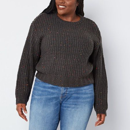 Photo 1 of A.n.a Plus Womens Crew Neck Long Sleeve Pullover Sweater, 1x, Black
