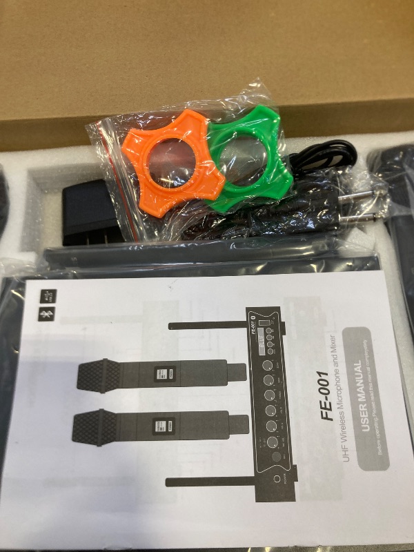 Photo 1 of Wireless Microphone System, 262ft Range UHF Dual Cordless Handheld Mic Set for Home Karaoke, Singing, Speech, Party, Meeting, Church (Black(No Battery))