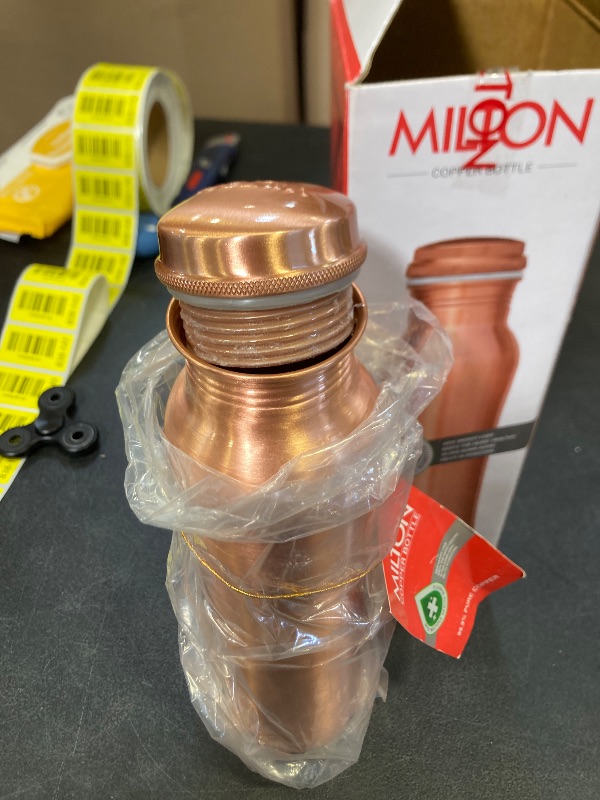 Photo 1 of MILTON Copper Water Bottle 920ml (34 oz) | Leak-Proof Bottle | BPA-Free | Reusable | Single Wall for Gym, Office, Home, Travel
