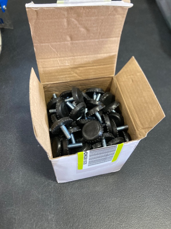 Photo 1 of Dunzy 120 Pieces 1/4-20 Adjustable Furniture Levelers Galvanized Steel Screw in Threaded Leveling Feet Screw On Furniture Glide Leveling for Table Chair Cabinet Legs