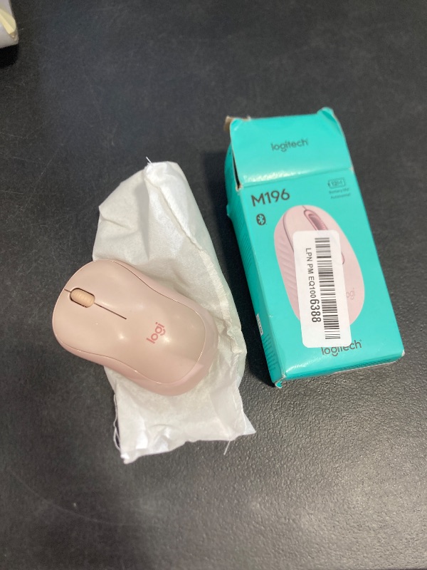 Photo 1 of Logitech M196 Bluetooth Wireless Mouse, Compact and Portable Mouse for Laptops, Tablets and More, 12-Month Battery, Smooth Tracking, Compatible with PC and Mac, Windows and macOS - Rose