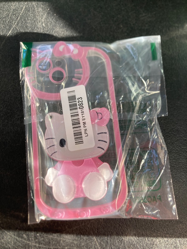 Photo 1 of USUGER Cute Kawaii Cartoon Phone Case for iPhone 15 Plus Built-in Makeup Mirror for Women Girls, Soft Silicone Transparent Protective Phone Case for iPhone 15 Plus 6.7 Inch, Pink