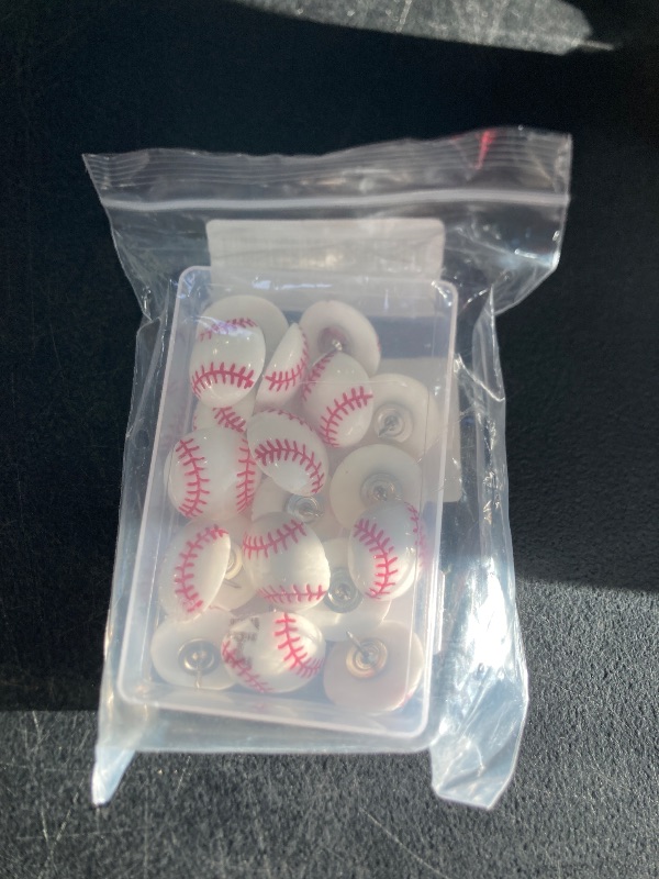 Photo 1 of Epakh Ball Pins Decorative Push Pins for Cork Board Map Tacks for Bulletin Board Cork Office Home Wall Hanging Posters (Baseball)