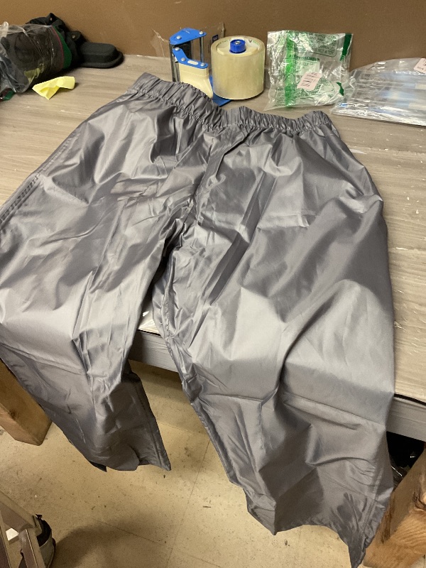 Photo 1 of Hebepol Women's Lightweight Waterproof Windproof Hiking Rain Pants Foldable Fishing Outdoor Rain Pants with Storage Bag Grey size M