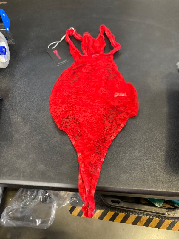 Photo 1 of ABAFIP Men's Lace Bodysuit High Cut One Piece Leotard Sleeveless Racerback Sheer Lingerie Undershirts Top
xl