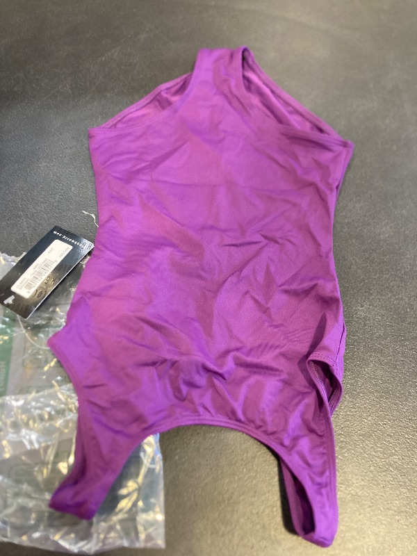 Photo 1 of Bloch Dance Girls Dynamic Microlux Tank Leotard, Aubergine, 6X-7