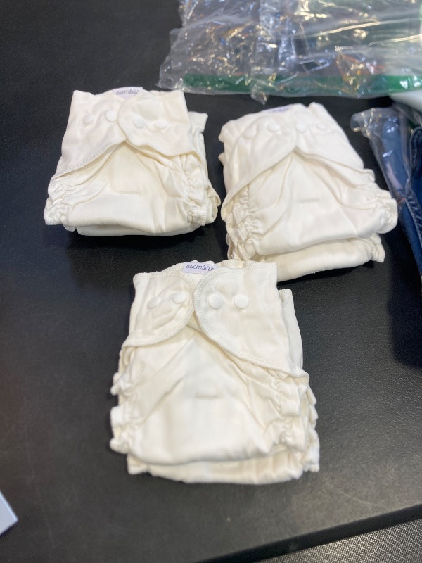 Photo 1 of Esembly Cloth Diaper Inner - Organic Cotton Fitted Diaper- Soft, Ultra-Absorbant, Trim-Fitting Layer to Pair with Waterproof Outer for Blowout-Proof Diapering - 6-Pack, Size 1 (7-17lbs)
