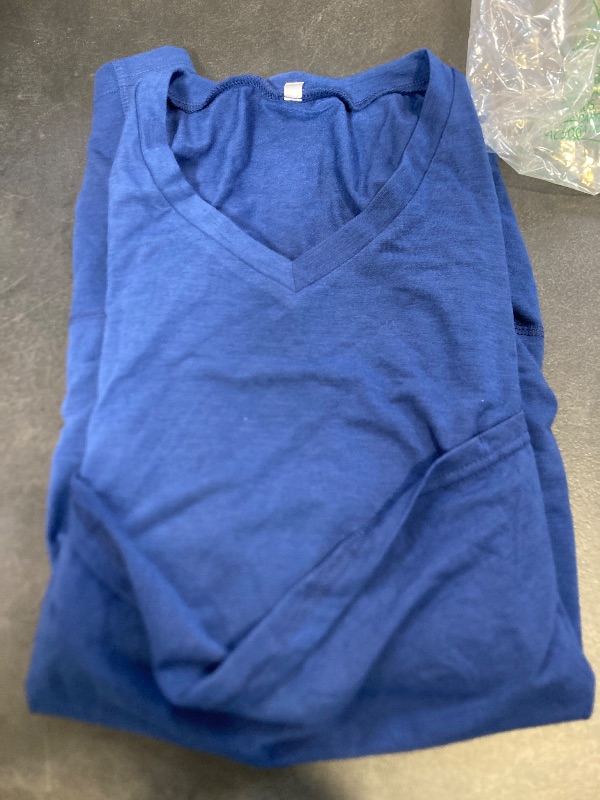 Photo 1 of Mens Baby Carrier Shirt V Neck Short Sleeve T-Shirts for Men Skin to Skin T-Shirt with Pocket Navy SIZE XL