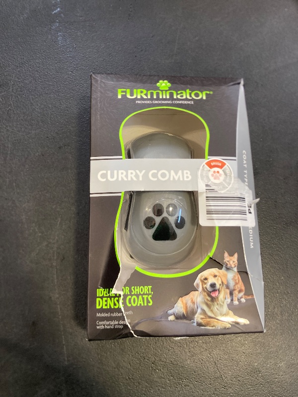 Photo 1 of FURminator Curry Comb, Dog Comb with Rubber Teeth for Short and Medium Coats