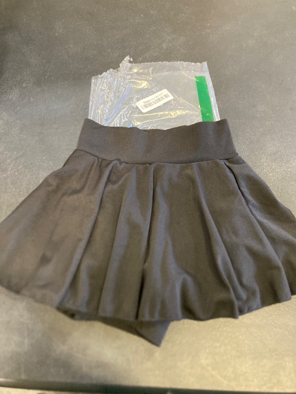 Photo 1 of ZukoCert Girls Athletic Skort, Tennis Skirt for Girls with Spandex Shorts, Lightweight Kids Black Tennis Skirts with Pockets size 130