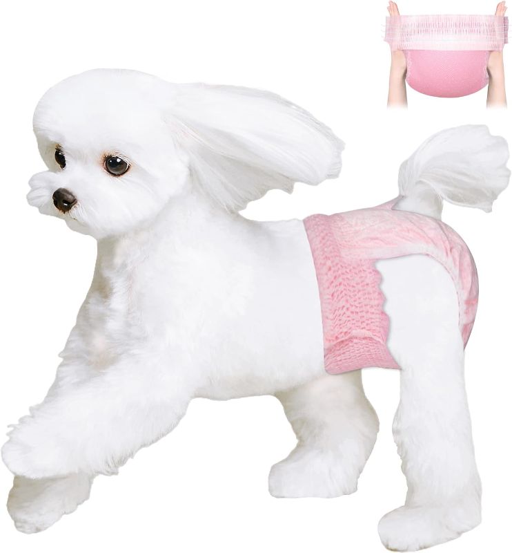Photo 1 of Ambreview Disposable Dog Diapers Female, Just Pull It Up, Doggie Diapers for Female Dogs, Strong Absorbency | Leak Proof, for Dogs in Heat | Elderly | Disabled, S 10 PCS
