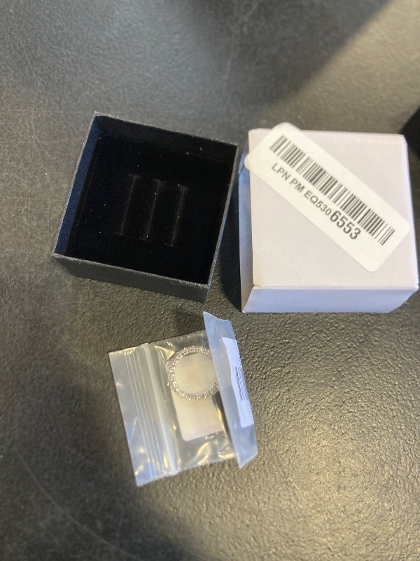 Photo 1 of Amazon Essentials Rhodium Plated Cubic Zirconia Stackable Statement Ring Size 6, Silver