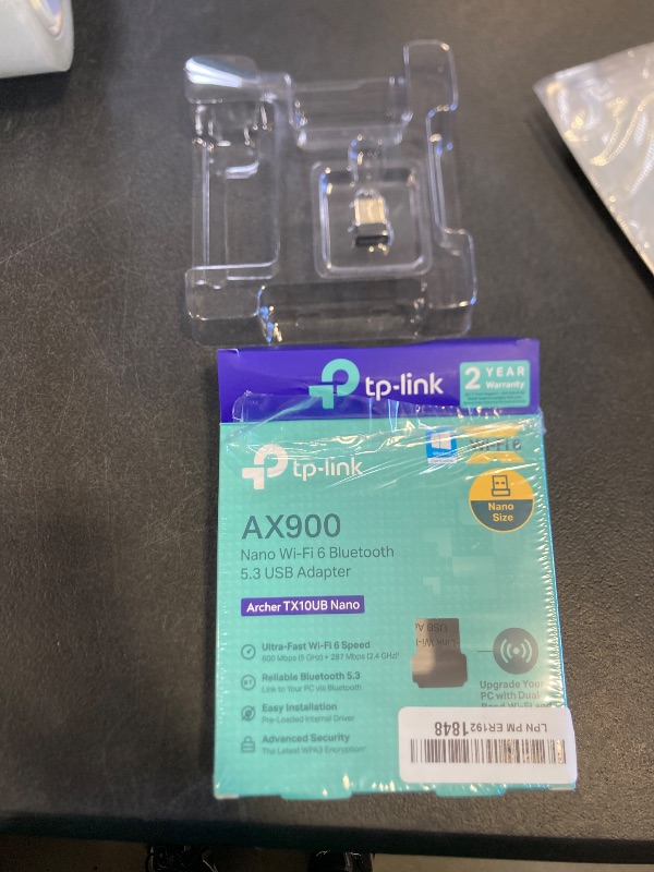 Photo 1 of TP-Link 2-in-1 USB Bluetooth WiFi Adapter Archer TX10UB Nano | AX900 WiFi 6 BT 5.3 USB 2.0 Adapter for Desktop PC | Dual-Band WiFi Dongle | OFDMA, MU-MIMO, WPA3 | Travel Size | Supports Windows 11,10
