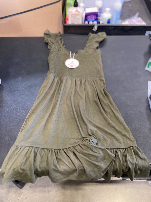Photo 1 of ANRABESS Women's Summer Casual Sleeveless Square Neck Dress 2025 Smocked Ruffle Backless Boho Beach Cute Teen Short Sundress
size xs