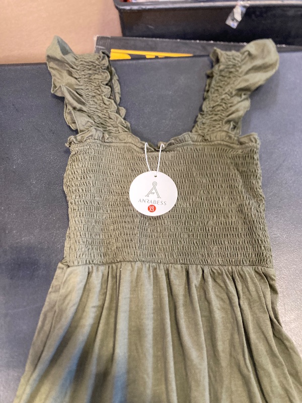 Photo 1 of ANRABESS Women's Summer Casual Sleeveless Square Neck Dress 2025 Smocked Ruffle Backless Boho Beach Cute Teen Short Sundress
size xs