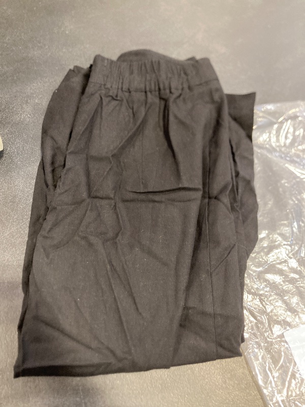 Photo 1 of Ylingjun Black Linen Skirt for Women High Elastic Waisted Straight Long Linen Skirt with Slit (Black, XS)